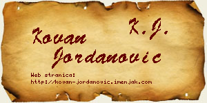 Kovan Jordanović vizit kartica